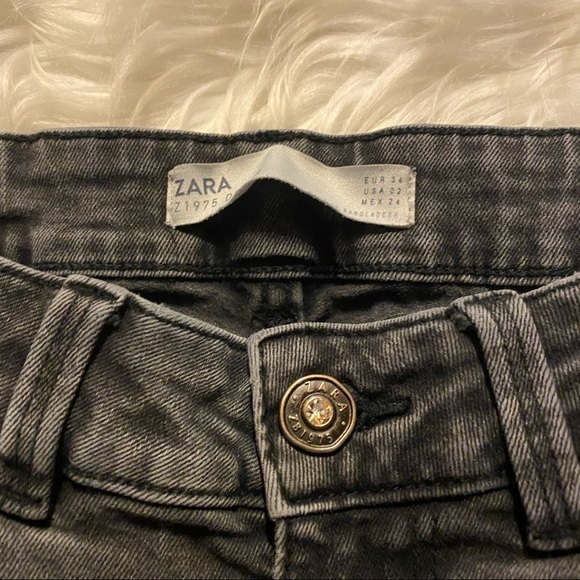 Zara Gray Frayed Destructed Skinny Jeans US 2 - Picture 6 of 10